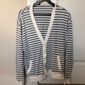 BDG men’s cardigan, size m, white and gray